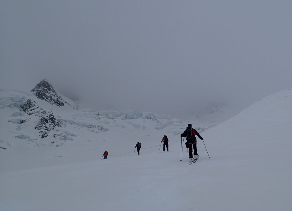 Anseilen am Gletscher, Blue Ice
